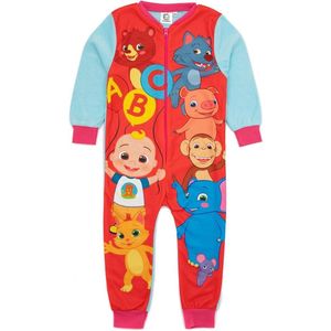 Cocomelon - Onesie - Maat 86/92 - Rood - Pyjama - JJ en zijn Vrienden