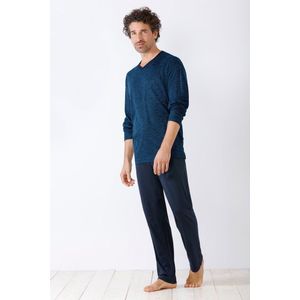 Comfortabele blauwe herenpyjama Hajo - Blauw - Maat - 52