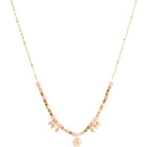 Go Dutch Label Collier roze kralen bedeltjes Goud