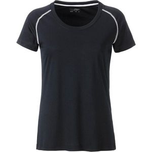 James and Nicholson Dames/Dames Sport T-Shirt (Zwart/Wit)
