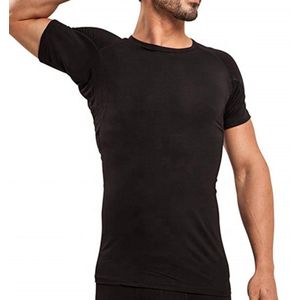 Anti Zweet Shirt – Krexs - Ingenaaide Okselpads – Anti Transpirant – Ondershirt - Zwart - Mannen