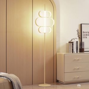 Lucande - vloerlamp- met dimmer - 1licht - Metaal - H: 180 cm - beige, wit - Inclusief lichtbron