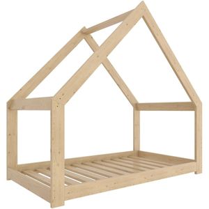 Need Sleep - Montessori Kinderbed Huisbed Peuterbed - Naturel Hout - 90x190 cm - symmetrisch