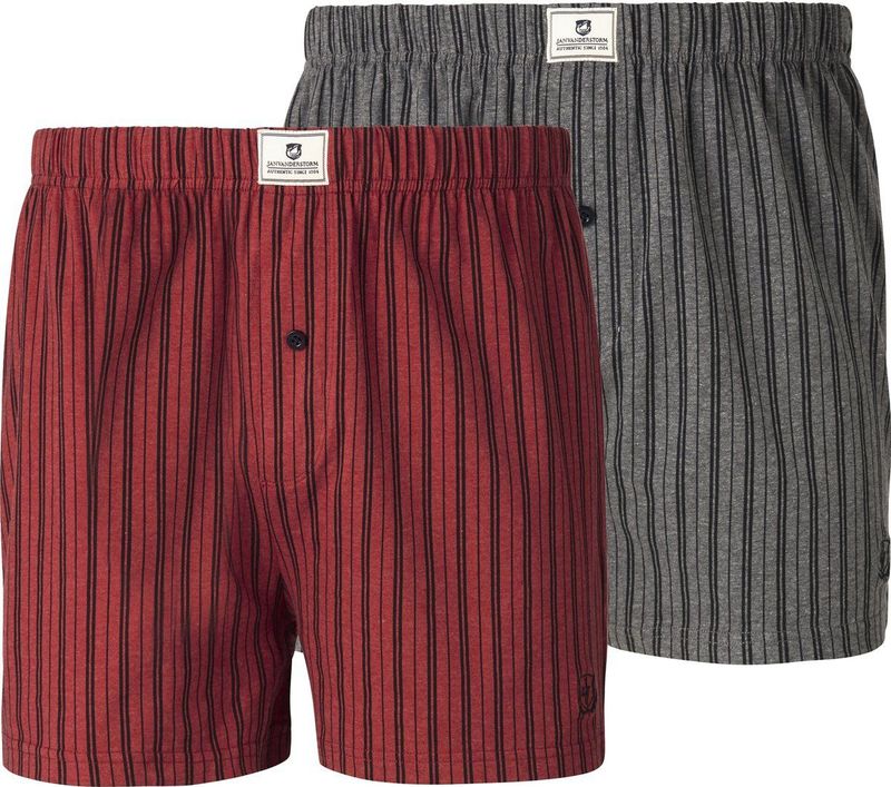THURE - Boxershorts - Rood Grijs - Set van 2