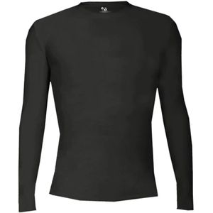 Badger Sports - Pro Compression - Ondershirt - Lange Mouw - Ronde Hals - Jeugd - Zwart - Jeugd L