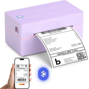 Thermal printer - Thermische Printer A4 - Draagbare Draadloze Printer - Portable Printer Wireless – Labelprinter – Verzendlabelprinter – Bluetooth – Paars