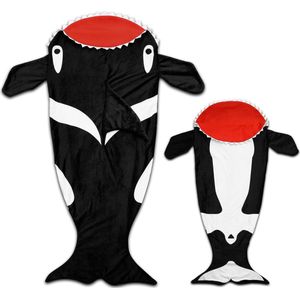 Snug Rug Killer Whale Staart Deken - Orka staartdeken - Zwart Wit Rood - Onesie - Jongens - Snuggle