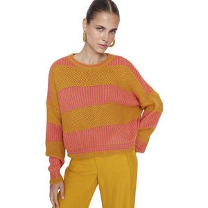 Trendyol Lichtgroene Gebreide Trui Met Brede Strepenpatroon Twoaw23Kz00012