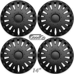 Wieldoppen set MARAKAITO-B 14 inch in mat zwart. Set a 4 stuks (CONTROLEER UW BANDENMAAT en lees a.u.b. de onderstaande, uitgebreide tekst!)