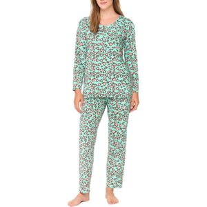 Dames Pyjamaset met Panterprint 2320 Maat- XXL Groen