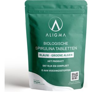 Aligma® Biologische Spirulina Tabletten: hét voedingssupplement vol essentiële voedingsstoffen voor de mens! - 1000 stuks - 500 mg per tablet