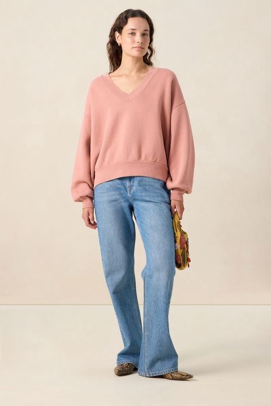 Sissy-Boy - Oversized Sweater - Roze - V-hals