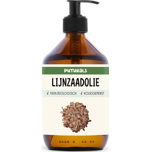 Puturals - Lijnzaadolie - 100% Biologisch - 500ml - Puur en Koudgeperst