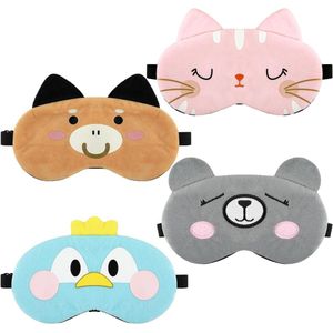 Slaapmasker voor kinderen - 4 stuks schattig dierenoogmasker