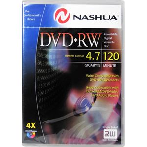 Nashua DVD+RW - 4.7 GB - 120min - 1 stuk - lege rewritable DVD - doosje met 1 schijf - voor te branden