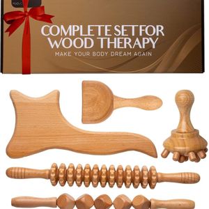 Lexium Maderotherapie set - Madero - Massage roller - Houttherapie - Anti-cellulitis - Maderotherapie set massage - Massage hout