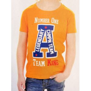 Jongens T-shirt -  - Voor Koningsdag - Holland - Nr1 - Maat: 86/92 - Oranje - Nederland - WK 2022