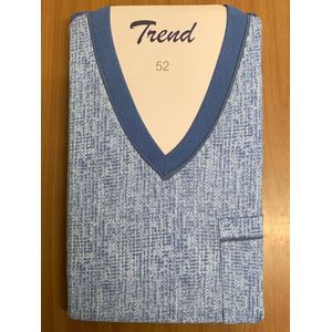 Normann - 68585 - Heren Pyjama - Blauw en Grijs - 100% Katoen