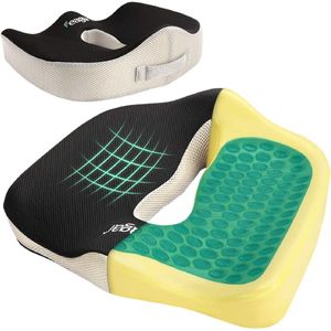 Ergonomisch Gel en Traagschuim Stuitkussen voor Stoelen - Comfortabel en Ondersteunend