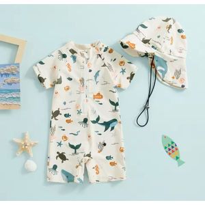 Zwempak uv baby - zwemshort 1 delig - zwemset uv 86/92- met hoedje - zeedieren