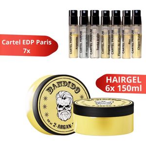 Bandido 6x Argan Hair Gel 150ml & 7x Cartel Paris EDP 2ml