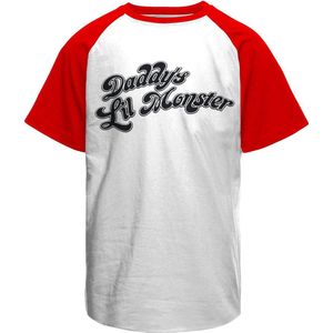 Suicide Squad T-Shirt Daddy´S Lil Monster Baseball Unisex Tee WB-29-SS014-H66-1 WhiteRed-S