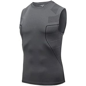 Mouwloos compressie-T-shirt voor heren - Sneldrogend basislaag voor hardlopen