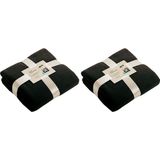 James & Nichols - Fleece Dekens - Zwart - Polyester - 2 Stuks