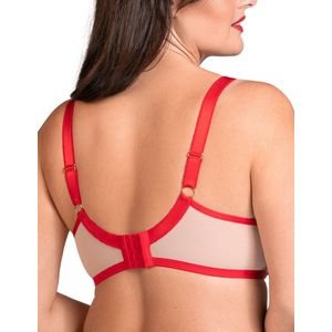 Vivisence Elegante Zachte Beha Met Kant Voor Vrouwen Beugelbeha Met Lifting Effect Verstelbare Bandjes En Goudkleurige Details Vrouwelijke Lingerie Voor Comfort En Ondersteuning, Rood,75F