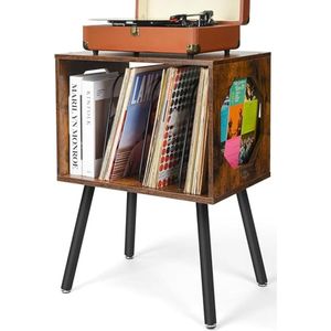 Equivera platenspeler meubel - lp kast - platenspeler kast - vinyl kast - lp meubel - platen kast