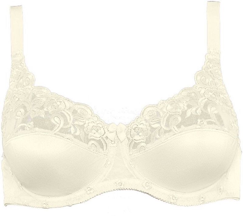 Naturana glimmende beugel BH met kant maat 90C champagne