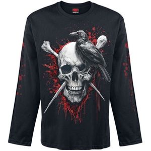 Spiral Death Raven - Longsleeve Heren Shirt met lange mouwen - zwart - XXL
