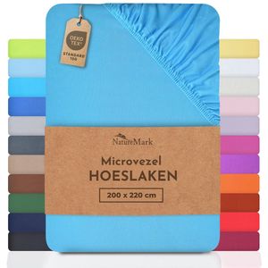 Microvezel Hoeslaken - Turquoise - 200x220cm