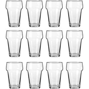 Bierglazen - Stapel Groot - 12x 28cl - Grote Bierglas - Stapelbaar Met Kraag