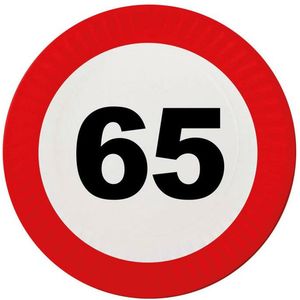 Feestbordjes 65 jaar stopbord