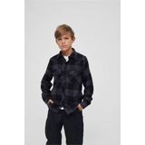 Brandit - Checkshirt Kinder Longsleeve shirt - Kids 122/128 - Zwart/Grijs