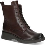 CAPRICE - Veterlaarsjes - Donkerbruin - Glad Leer - Blokhak