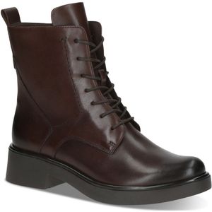 CAPRICE - Veterlaarsjes - Donkerbruin - Glad Leer - Blokhak