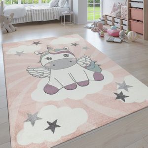 Paco Home Vloerkleed Kinderkamer, Moderne Kinderkamer Pastel Vloerkleed, Schattige 3D-Diermotieven 160x230 cm