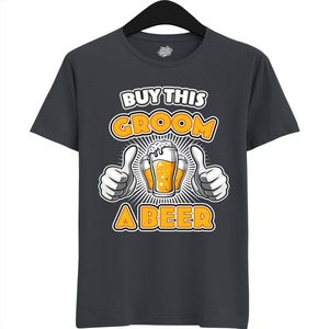 Buy This Groom A Beer | Vrijgezellenfeest Cadeau Man - Groom To Be Bachelor Party - Grappig Bruiloft En Bruidegom Bier shirt Amazon - Trefwoorden - T-Shirt - Unisex - Mouse Grey - Maat XXL