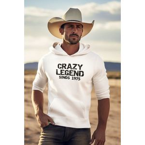 50 jaar verjaardagscadeau - 1975 Verjaardagscadeau heren - Witte Hoodie heren met capuchon XL - Legend - Hoodies