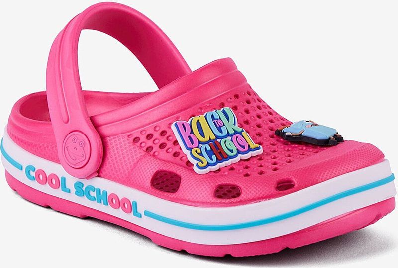 Coqui Lindo - Kinder Slippers - Fuchsia-Wit - School Proof