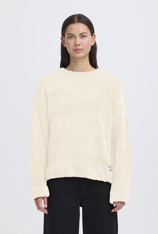 ICHI - BLARISA - Trui - Wolwit - Losse Pasvorm