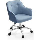 Homeoffice stoel, draaistoel, bureaustoel, in hoogte verstelbaar, tot 110 kg belastbaar, ademende stof, voor werkkamer, slaapkamer, blauw