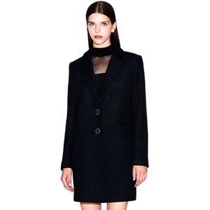 Armani Exchange - Wollen Blend Jas - Zwart - Dames