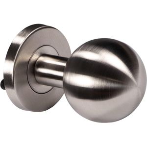 Moderne deurknop niet draaibaar deurbeslag roestvrij staal kogelknop huisdeur op ronde rozet | LDK 214 | knop-Ø rond 50 mm | kogelknop stijf voor binnen en buiten | deurknop roestvrij staal