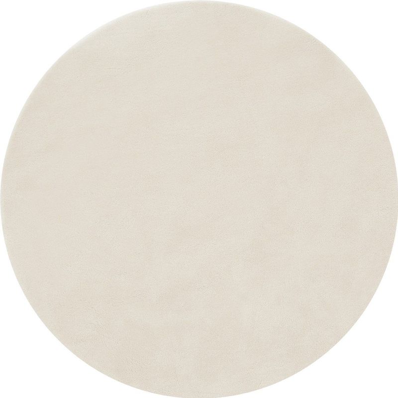 Soft Zone - Vloerkleed - Crème - Ø 120 cm - Laagpolig, Antislip Onderkant