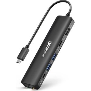 7 in 1 Dock USB C Hub - HDMI 4K 60Hz LAN RJ45 100W PD SD-Micro SD Ethernet Adapter - MacBook Pro/Air M1 iPad Pro/Air Surface Pro 7 Docking Station
