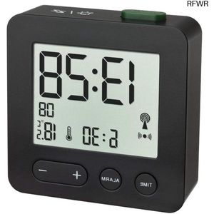 RFWR® Zendergestuurde wekker met temperatuurweergave en snooze-functie – Compact en handig voor thuis of op reis