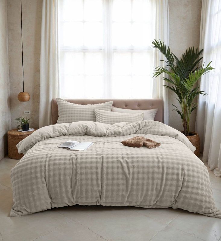 Sleeptime - Pom Pom - Dekbedovertrek - Beige - 240x200/260 + 2 Kussenslopen 60x70